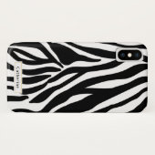 Wilder Zebra-Druck mit Namen Case-Mate iPhone Hülle (Rückseite (Horizontal))