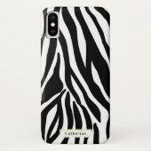Wilder Zebra-Druck mit Namen Case-Mate iPhone Hülle (Rückseite)
