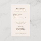 Wilderness Adventure Tour Guide Camping Visitenkarte (Rückseite)