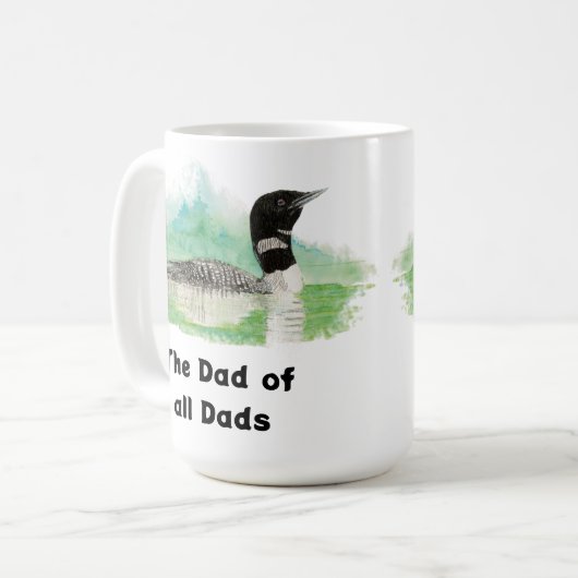 Wilderness Art Common Loon Bird Vater Alle Vater Kaffeetasse (Vorderseite Links)