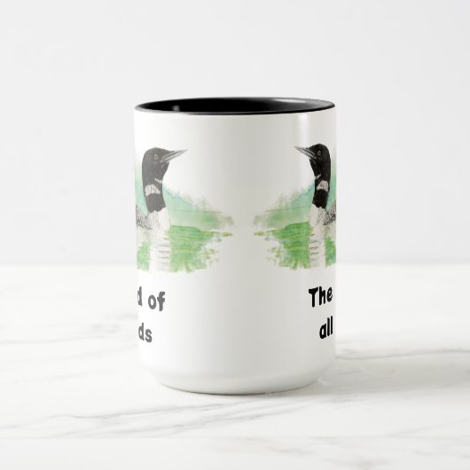Wilderness Art Common Loon Bird Vater Alle Vater Tasse (Zentrum)