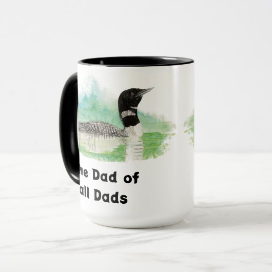 Wilderness Art Common Loon Bird Vater Alle Vater Tasse (Vorderseite Links)