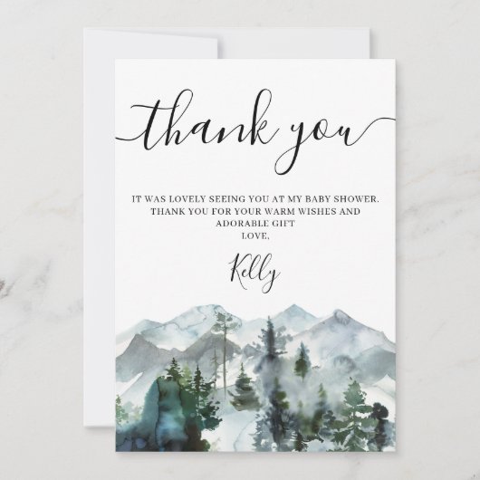 Wilderness Baby Dusche Danke Karte (Vorderseite)