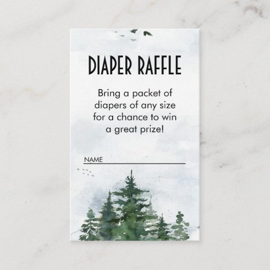 Wilderness Baby Duwer Windelwanne Beilage Visitenkarte (Vorderseite)