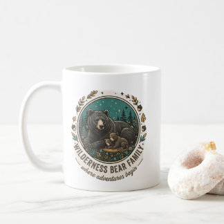 Wilderness-Bärenfamilien-Tasse – Retro-Wald-Bär G Kaffeetasse