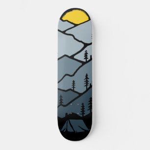 Wilderness-Berg-Sonnenuntergang-Zelt-Camping Skateboard