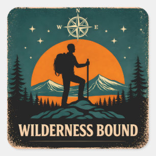 Wilderness Bound – Abenteuer ruft die Natur Quadratischer Aufkleber