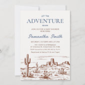 Wilderness Desert Lass Adventure Begin Baby Shower Einladung (Vorderseite)