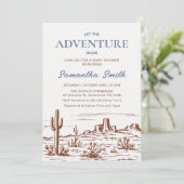 Wilderness Desert Lass Adventure Begin Baby Shower Einladung (Stehend Vorderseite)