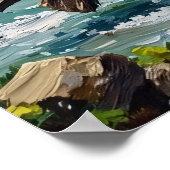 Wilderness Embrace: Sasquatch und das junge Hirsch Poster (Ecke)