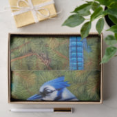 Wilderness Evergreen Blue Jay Seidenpapier (Geschenk)