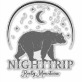 Wilderness Exploration "Nighttime" Rocky Mountain Aufkleber (Vorderseite)