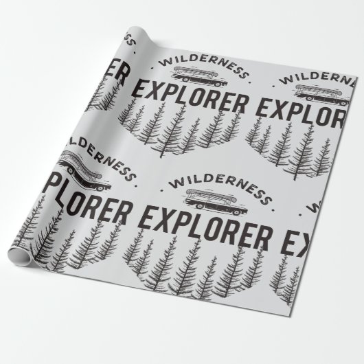 Wilderness Explorer Station Wagon Canoe Trees Geschenkpapier (Ungerollt)