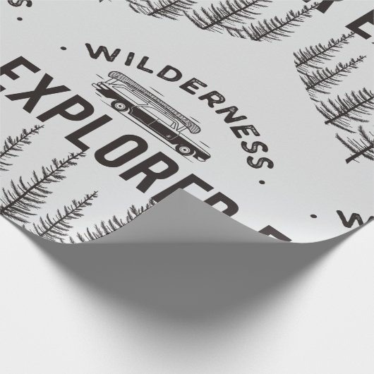 Wilderness Explorer Station Wagon Canoe Trees Geschenkpapier (Ecke)