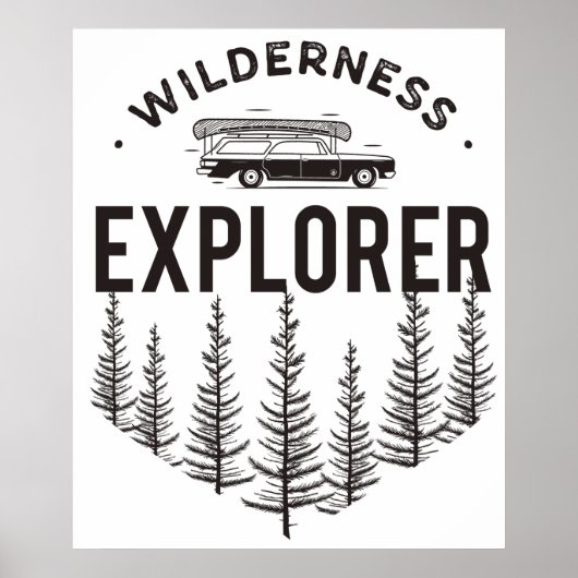 Wilderness Explorer Station Wagon Canoe Trees Poster (Vorne)