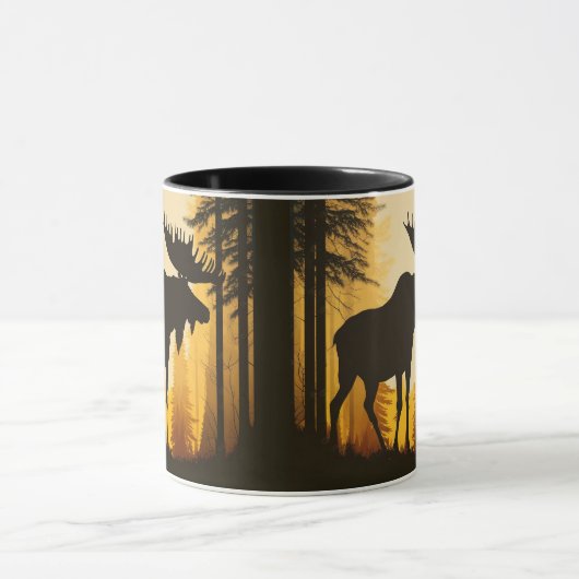 Wilderness Forest Bull Elch Rustikal Tasse (Zentrum)