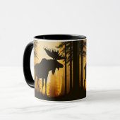 Wilderness Forest Bull Elch Rustikal Tasse (Vorderseite Links)