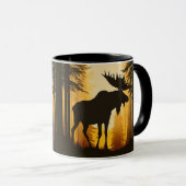 Wilderness Forest Bull Elch Rustikal Tasse (VorderseiteRechts)