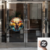 Wilderness Forest Moose Faux Stained Glass Fensteraufkleber (Büro Tür)