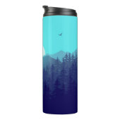 Wilderness Forest Sunrise Vintag Illustration Thermosbecher (Nach rechts gedreht)