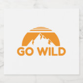 Wilderness Go Wild Mountain Naturgeschenk Idee Bierflaschenetikett (Einzelnes Label)