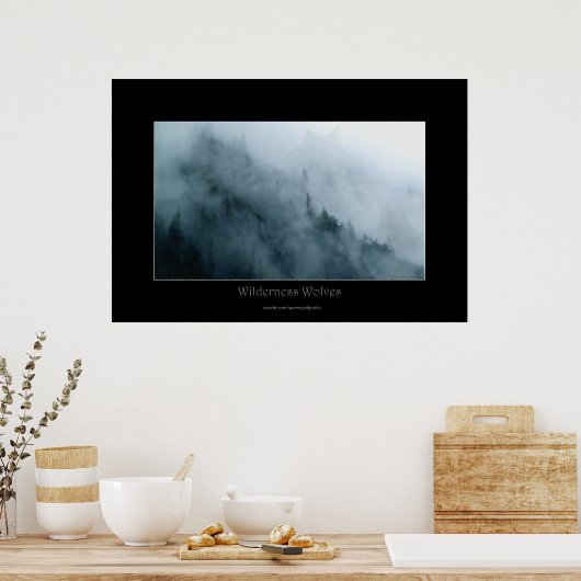 Wilderness & Hidden Wolves Wildlife Art Poster (Küche)