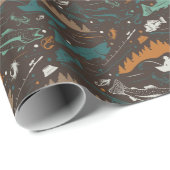 Wilderness Lachs Angelboot Wilderness See Geschenkpapier (Rolleneckpunkt)