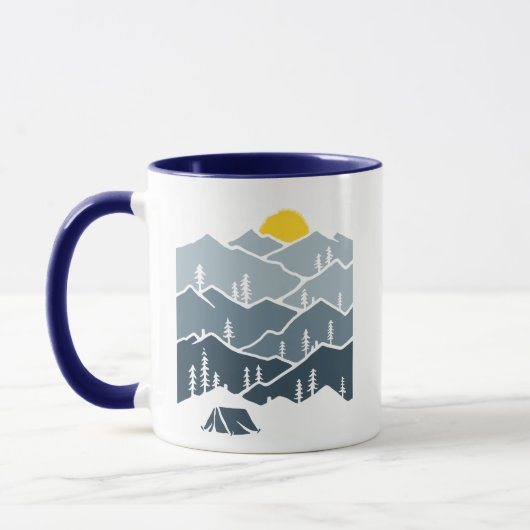 Wilderness Mountain Forest Zeltcamper Tasse (Links)