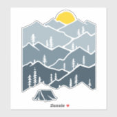 Wilderness Mountain Zelt Camper Aufkleber (Blatt)
