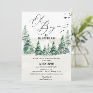 Wilderness Oh Boy Calligraphy Babydusche Einladung