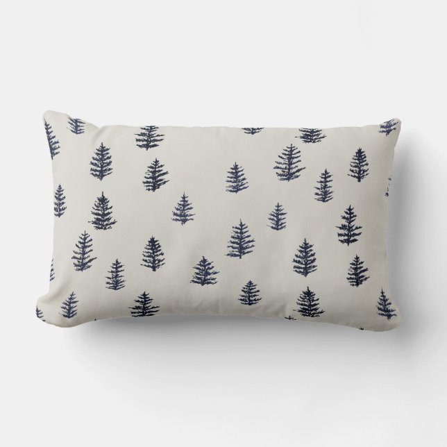 Wilderness Pine Tree Hüttenwirbel Kissen (Vorderseite)