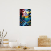 Wilderness-Retreat mit Kaskadenstream Poster (Küche)