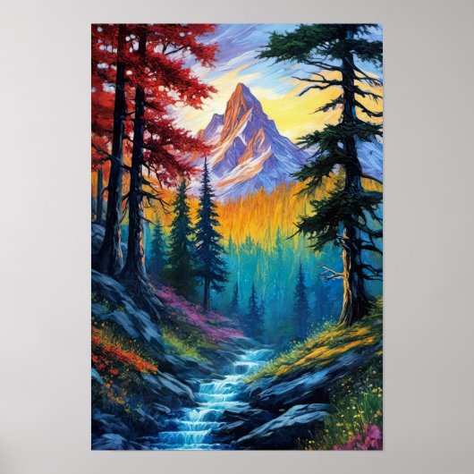 Wilderness-Retreat mit Kaskadenstream Poster (Vorne)