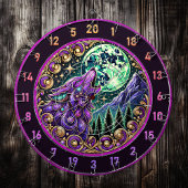 Wilderness ruft: Wolf und Goldener Mond Dartscheibe