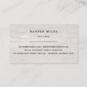 Wilderness rustikale Pfotenspuren auf Holz Visitenkarte (Rückseite)