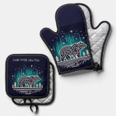 Wilderness Spirit Bear Ofenhandschuh & Topflappen-Set (Vorderseite/Rückseite)