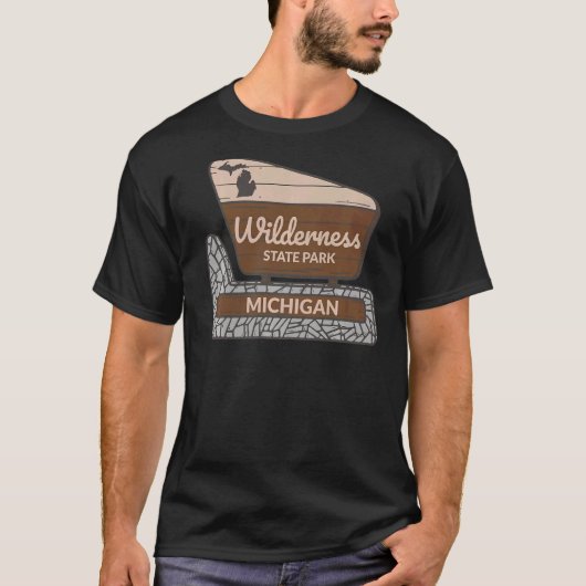 Wilderness Staat Park Michigan MI Welcome Sign Vac T-Shirt (Vorderseite)