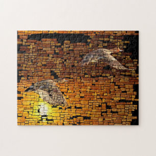 Wilderness Sunset Enten auf Stone Hintergrund Puzzle