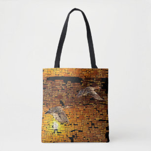 Wilderness Sunset Enten auf Stone Hintergrund Tasche