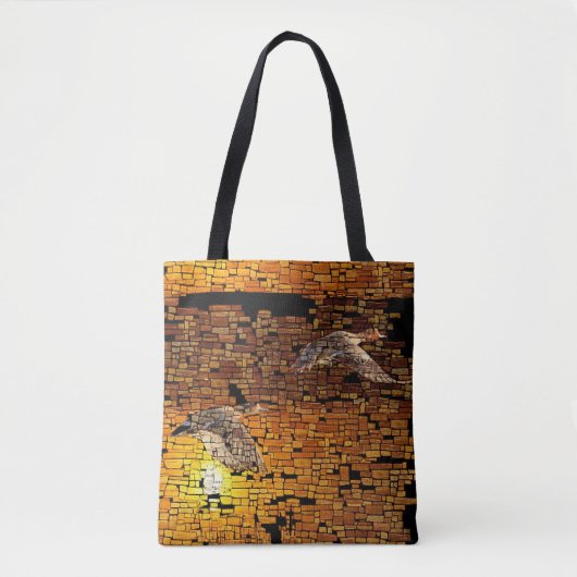 Wilderness Sunset Enten auf Stone Hintergrund Tasche (Vorderseite)