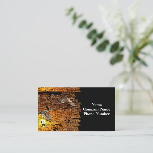 Wilderness Sunset Enten auf Stone Hintergrund Visitenkarte (Stehend Vorderseite)