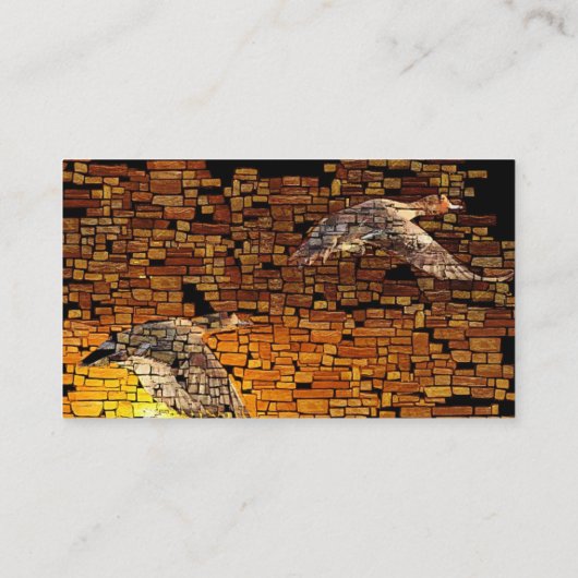 Wilderness Sunset Enten auf Stone Hintergrund Visitenkarte (Rückseite)