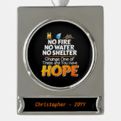 Wilderness Survival Rules - Always Have Hope Banner-Ornament Silber (Vorderseite)