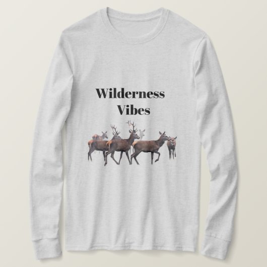 Wilderness Vibes Langarm Oberteil T-Shirt (Design vorne)