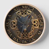 Wilderness Wall Art Howling Wolf mit 3D-Deko Uhr (Vorderseite)