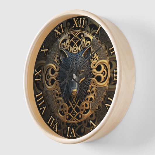 Wilderness Wall Art Howling Wolf mit 3D-Deko Uhr (Winkel)