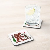 Wilderness Wanderbär Explorer Kunst drucken Getränkeuntersetzer (Rechte Seite)