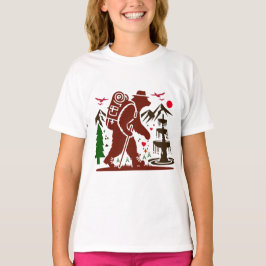 Wilderness Wanderbär Explorer Kunst drucken T-Shirt
