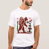 Wilderness Wanderbär Explorer Kunst drucken T-Shirt (Vorderseite)