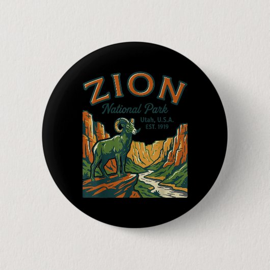 Wilderness Wandern Camping Zion Nationalpark Button (Vorderseite)